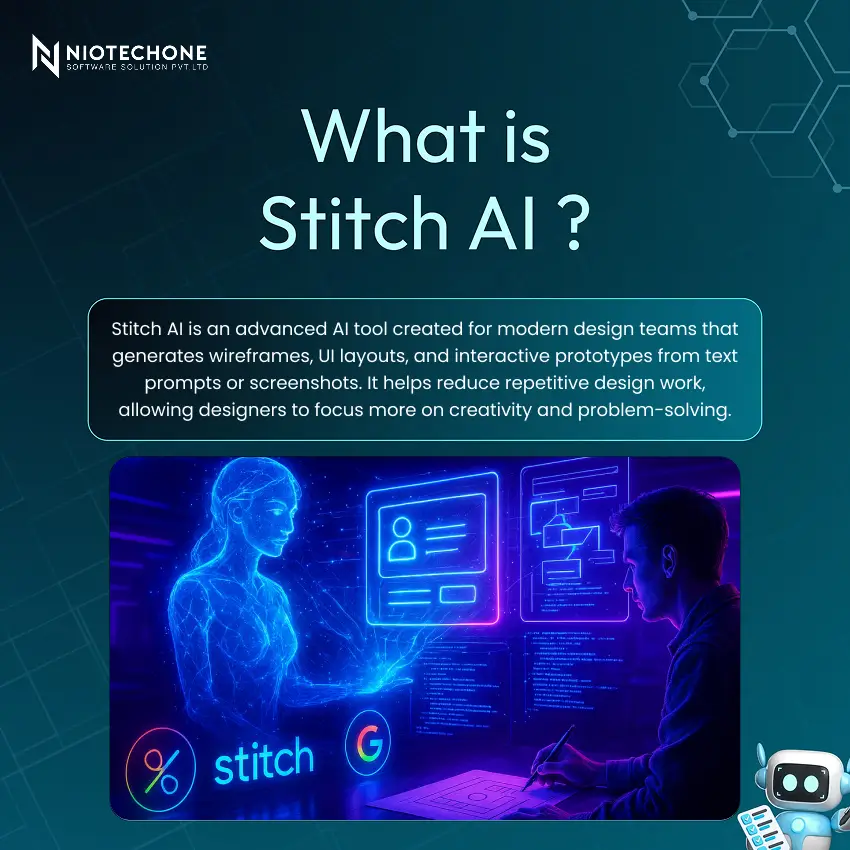 What is Stitch AI — AI Wireframe & UI Design Tool by Niotechone