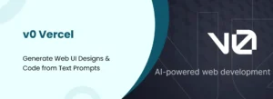 v0 Vercel banner – Generate Web UI Designs and Code from Text Prompts