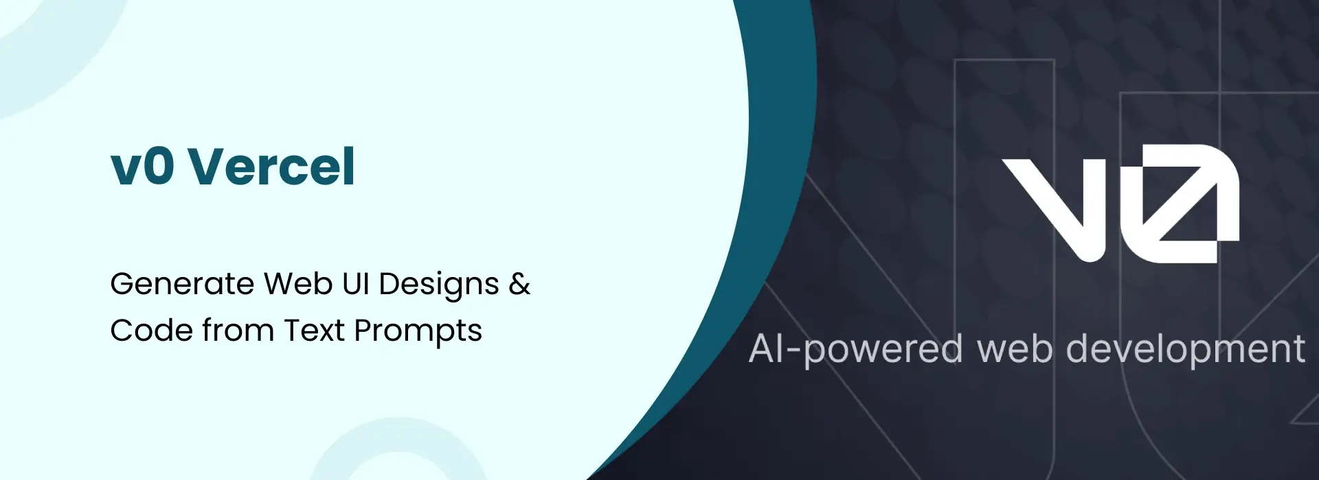 v0 Vercel banner – Generate Web UI Designs and Code from Text Prompts