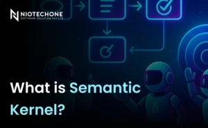 Semantic Kernel overview with AI agents and workflow automation concept